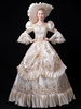 Rétro Costumes 2021 Blanc Dentelle Bordé Satin Marie Antoinette Costume Style Rococo Tenue Vintage Déguisements Halloween