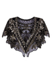 Rétro Femmes Wrap Flapper Années 1920 Great Gatsby Paillettes Châle Cap Déguisements Halloween