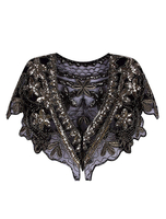 Rétro Femmes Wrap Flapper Années 1920 Great Gatsby Paillettes Châle Cap Déguisements Halloween