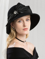 Rétro laine chapeau femmes chapeau de feutre vintage arcs accessoires de cheveux royaux Déguisements Halloween