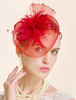Rétro Red Hat Costume dDéguisements Halloween Accessoires Vintage Fascinator Chapeau Linen Femmes Royal Headpieces