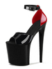 Sabdales femme sexy noir en PVC plateforme talon haut Chaussures sexy