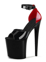 Sabdales femme sexy noir en PVC plateforme talon haut Chaussures sexy
