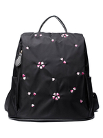 Sac à dos scolaire en nylon floral anti-vol pour femme