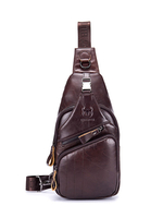 Sac à dos une pièce en cuir marron foncé pour homme