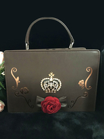 Sac à main classique Lolita Sac à main en strass avec fleurs Déguisements Halloween