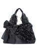 Sac à main classique Lolita Sac lolita style victorien avec noeud noir et volants Déguisements Halloween
