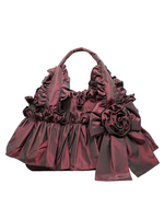 Sac à main classique style victorien Lolita 3D Sac Lolita à volants et nœuds papillons Déguisements Halloween