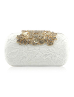 Sac à main de mariage découpés en métal chaîne douce bandoulière Sac à main blanc pour fête