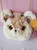 Sac à main douce Lolita Chatain longue peluche Croix Sac Lolita Accessoires corps Déguisements Halloween