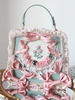 Sac à main en cuir PU vert clair avec nœuds appliqués sac à main en cuir PU accessoires Lolita
