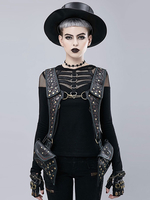 Sac à main gothique Lolita noir en cuir PU Rivets sac à dos en cuir PU Accessoires Lolita