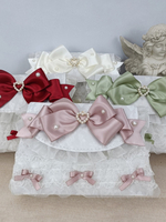 Sac à main ROCOCO Style Lolita camée rose chaînes en cuir PU volants arc sac à main accessoires Lolita