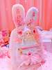 Sac à main rose doux Lolita Bunny Polyester Bows Lace Daily Casual Sac à dos Lolita