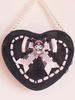 Sac à main Sweet Lolita en cuir PU noir sac bandoulière en cuir PU accessoires Lolita