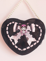 Sac à main Sweet Lolita en cuir PU noir sac bandoulière en cuir PU accessoires Lolita