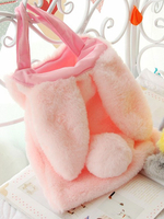 Sac de lolita Douceur en fausse fourrure motif lapin gris Déguisements Halloween