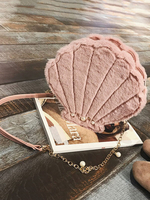 Sac de lolita Douceur en fausse fourrure unicolore rose avec perles Déguisements Halloween