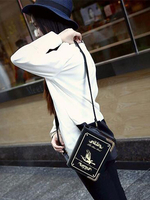 Sac de lolita gothique en faux cuir impression noir imprimé fleuri Déguisements Halloween