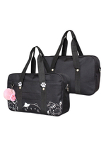 Sac fourre-tout en toile Lolita noir imprimé lolita Déguisements Halloween