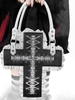 Sac gothique Lolita en cuir PU noir sac à main croisé à volants en cuir PU accessoires Lolita