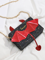 Sac gothique Lolita Paillettes Evil Wing en cuir Synthétique Accessoires Lolita Déguisements Halloween