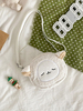 Sac Lolita doux blanc court en peluche en faux suède motif mouton accessoires Lolita