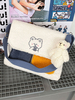 Sac Lolita doux bleu court en peluche faux daim polyester sacoche Style accessoires Lolita