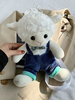 Sac Lolita doux bleu court en peluche motif mouton en faux suède accessoires Lolita