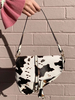 Sac Lolita doux motif de vache blanche sac à main en cuir PU tous les jours accessoires occasionnels Lolita