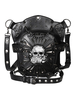 Sac Lolita gothique en cuir PU noir Détails en métal Motif squelette Sac à dos gothique Lolita