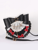 Sac Lolita Perles noir en PU Nœuds rouge en dentelle Sac à bandoulière Marine foncé Accessoires Lolita