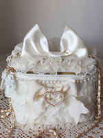 Sac Sweet Lolita Nœuds blancs écru Volants Perles Sac bandoulière Fibre de polyester Accessoires Lolita