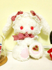 Sac Sweet Lolita Sac à bandoulière bi-directionnel en peluche brodé à deux carreaux blancs Déguisements Halloween