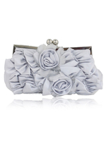 Sacs à main de fête Fleurs Satin Kiss Serrure Fermeture Chic Sacs à main pour occasions spéciales
