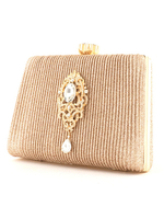 Sacs à main de mariage Champagne Pochette de soirée Strass Accessoires de mariage