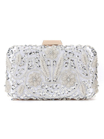 Sacs à main de soirée Pochettes de soirée Paillettes en satin Illustration Kiss Lock Fermeture Sacs à main pour occasions spéciales