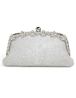 Sacs de soirée nuptiale perlée mariage pochette strass or
