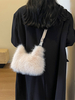 Sacs Femme Beige Bandoulière en Fausse Fourrure