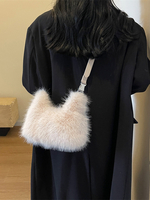 Sacs Femme Beige Bandoulière en Fausse Fourrure