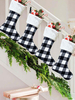 Sacs Noël Cadeau Enfant De Noël Décorations Suspendues Porte Tissu À Carreaux Chaussettes De Noël