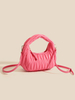 Sacs pour femmes Sac hobo en cuir PU plissé rose
