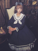 Sailor Lolita OP une pièce robe à manches longues volants arcs marin col deux tons marine lolita robe Déguisements Halloween
