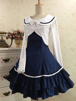 Sailor Lolita Robe Bow lacez vers le haut de deux pièces Sailor Lolita élégant avec la ruche Déguisements Halloween