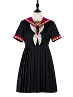 Sailor Style Lolita OP Robe Noir Avec Noeuds Lolita Robes une pièce Déguisements Halloween