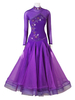 Salle de bal Costumes de danse Lycra Purple femmes Spandex Set robe de danse