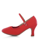 Salle de bal des femmes chaussures rouge ronde Toe Mary Jane sangle talon Chunky danse latine