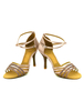 Salle de bal en soie chaussures haut talon cheville paillettes sangle sur mesure chaussures de danse