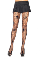 Saloon Girl Collants Crâne Dentelle Noire Collants Femmes Déguisements Halloween Costume Accessoires