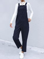 Salopette Combinaison Long Femme avec Poches Unicolore
